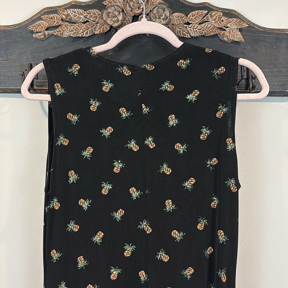 Vintage 90s Ronni Nicole Sleeveless Sparkly Pineapple Stretch Knit Maxi Dress 12 - Picture 9 of 9